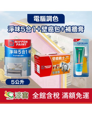 【漆寶】★立邦電腦調色★ 淨味5合1+壁癌包+補牆膏